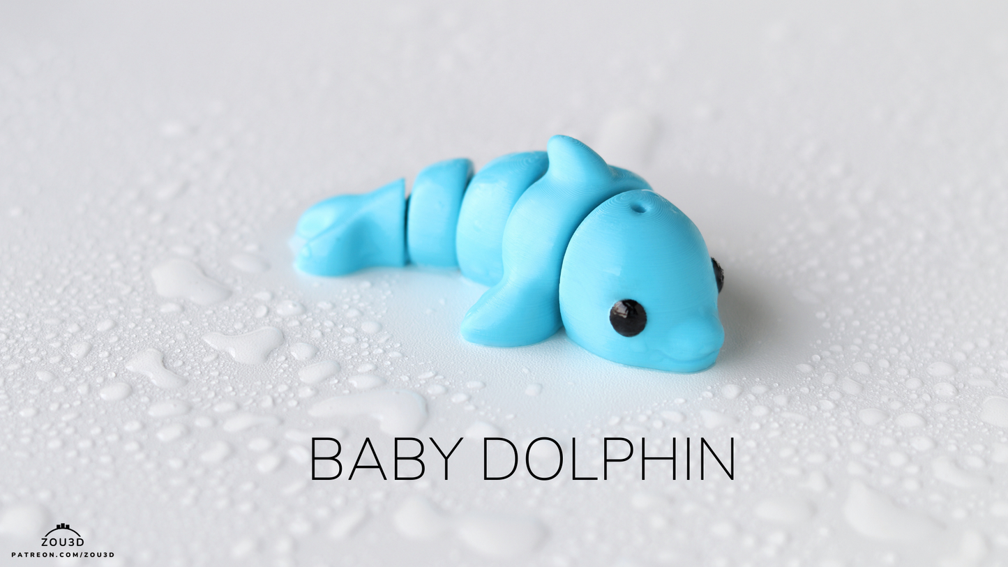 Baby Delfin Deko Figur / Schlüsselanhänger - Print'n'Style