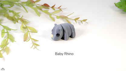 Baby Nashorn Deko Figur / Schlüsselanhänger - Print'n'Style