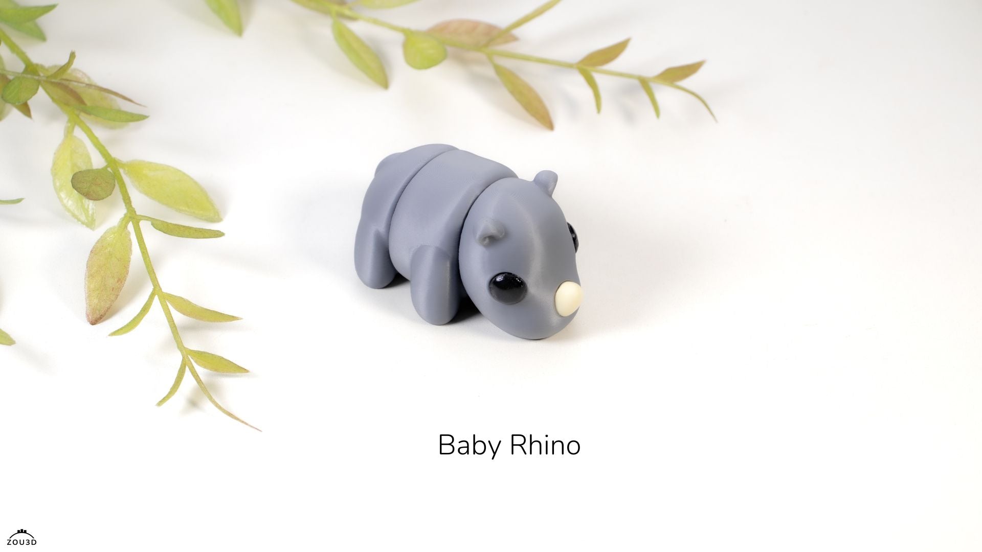 Baby Nashorn Deko Figur / Schlüsselanhänger - Print'n'Style